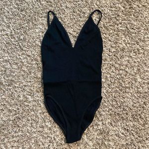 Black Low Back Bodysuit Urban Outfitters XS